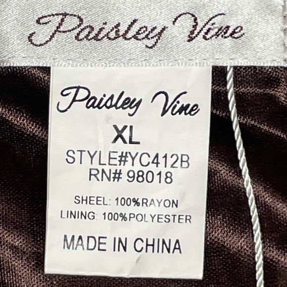 Women’s XL Brown “Paisley Vine Tunic Top - Picture 11 of 15